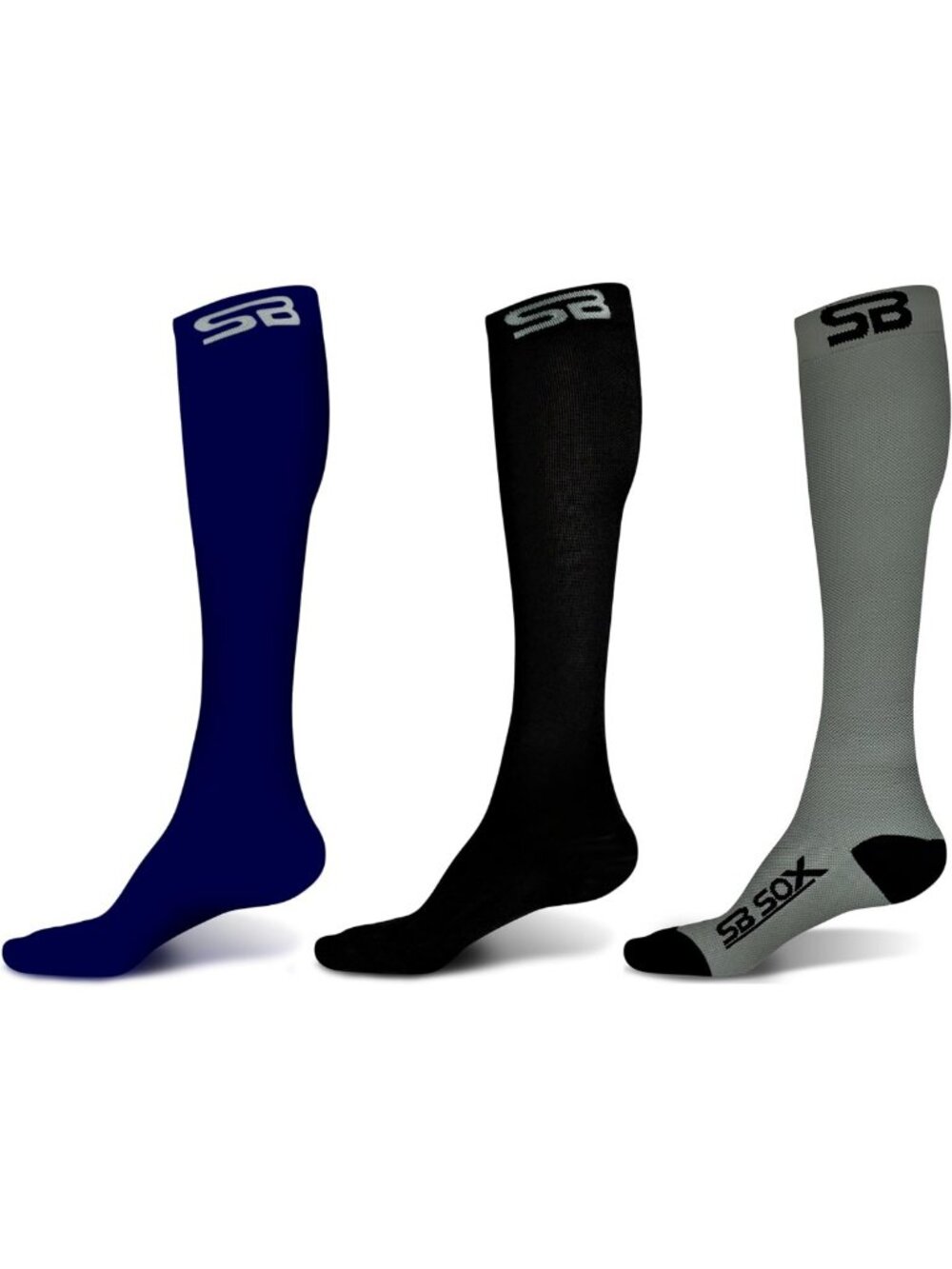 3 Pairs X-Large Compression Socks for Enhanced Circulation & Comfort